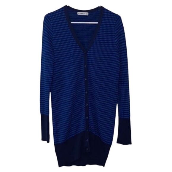 Zara Black & Blue Knit Cardigan(Size Small) - Picture 3 of 8